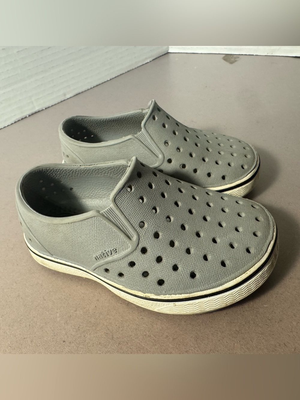 Native Gray Perforated Men’s Slip-On Loafers